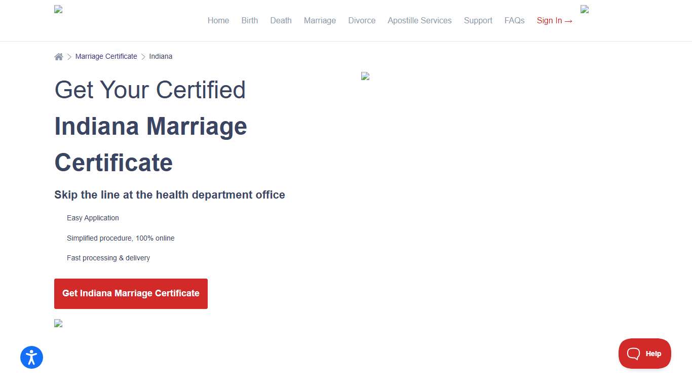 Indiana Marriage Certificate Online Vital Records Online